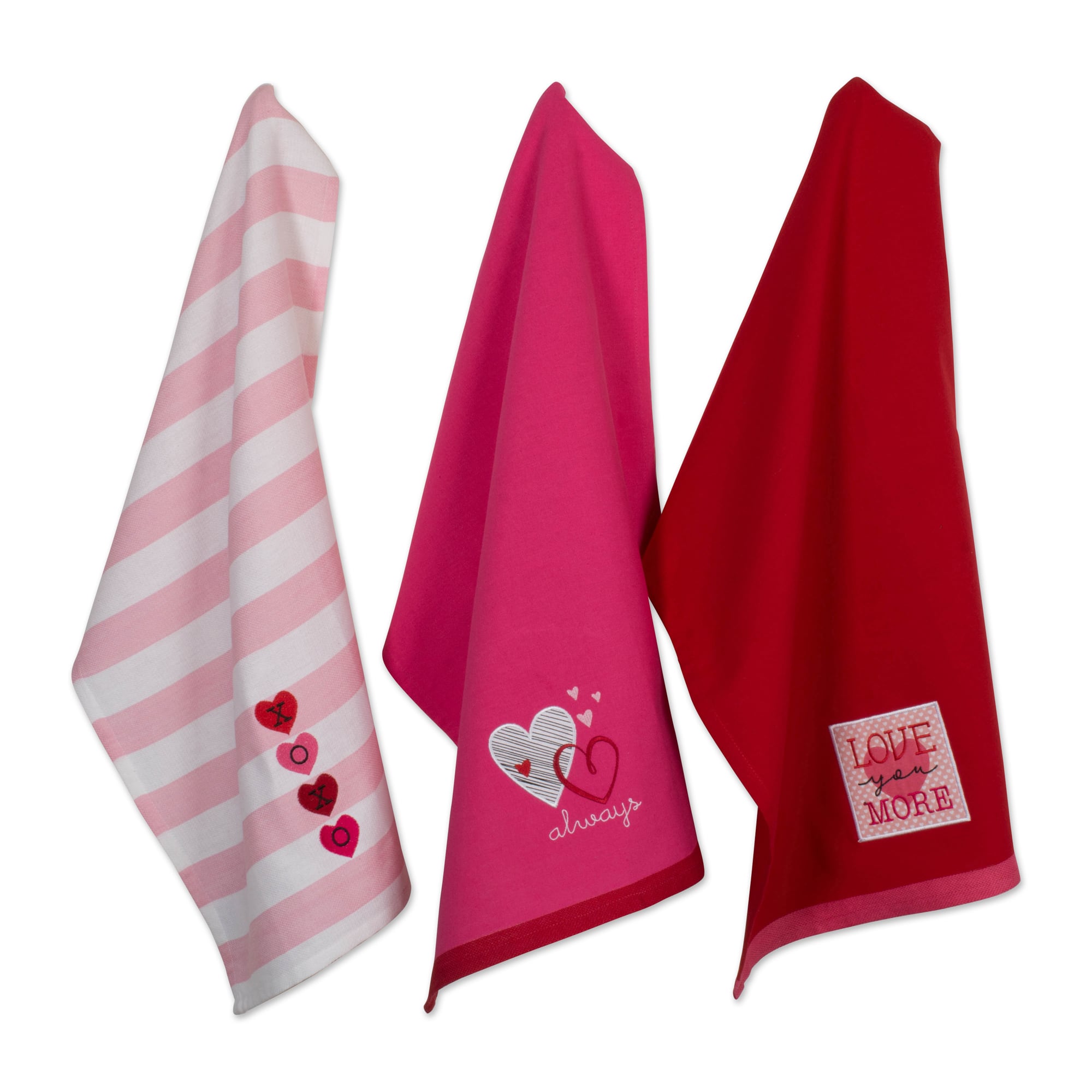 DII® Valentines Day Embroidered Dishtowels, 3ct.